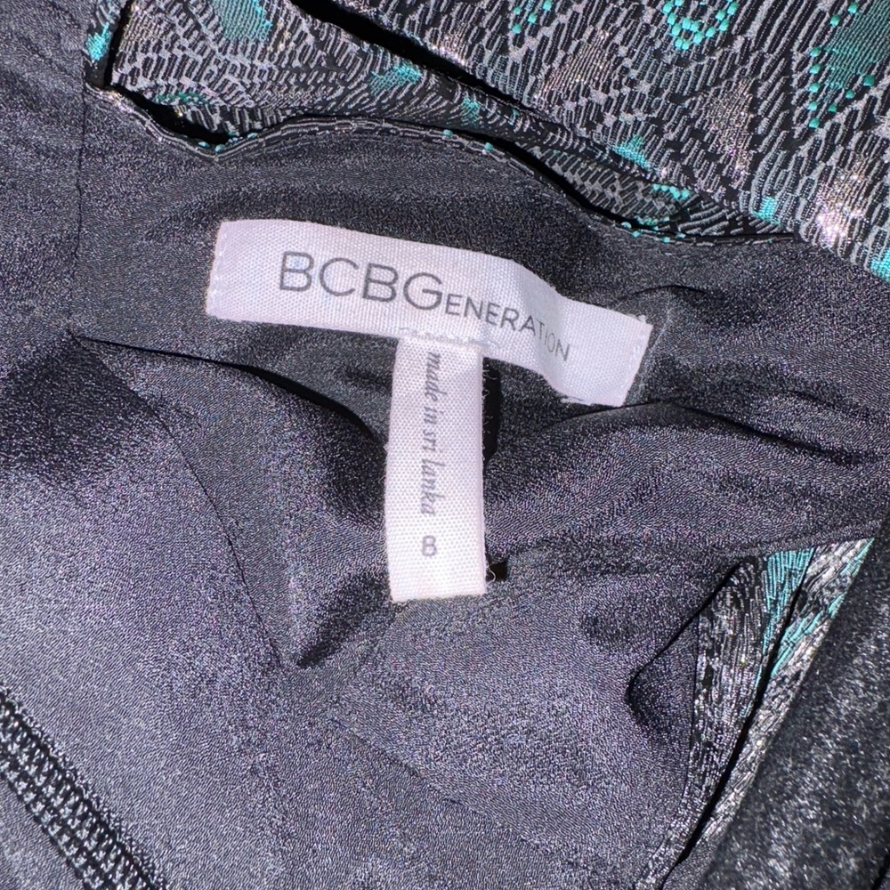 Bcbgeneration Teal And Black Patterned Dress - image 3
